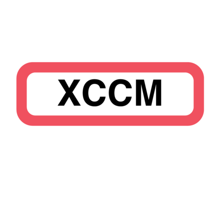 NEVS Position Labels - XCCM 1/2" x 1-1/2" White w/Red & Black XP-776
